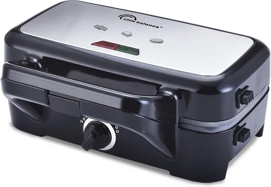 Little Balance 8368 Wafelijzer en grill in 1 apparaat 2 sets afneembare platen voor wafels sandwiches panini's grillen PFAS vrij - Foto 2
