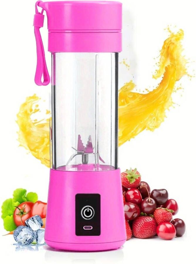 Livano Portable Blender Shakebeker Met Mixer Draadloze Blender Elektrische Shakebeker Blender To Go Draagbare Blender Roze