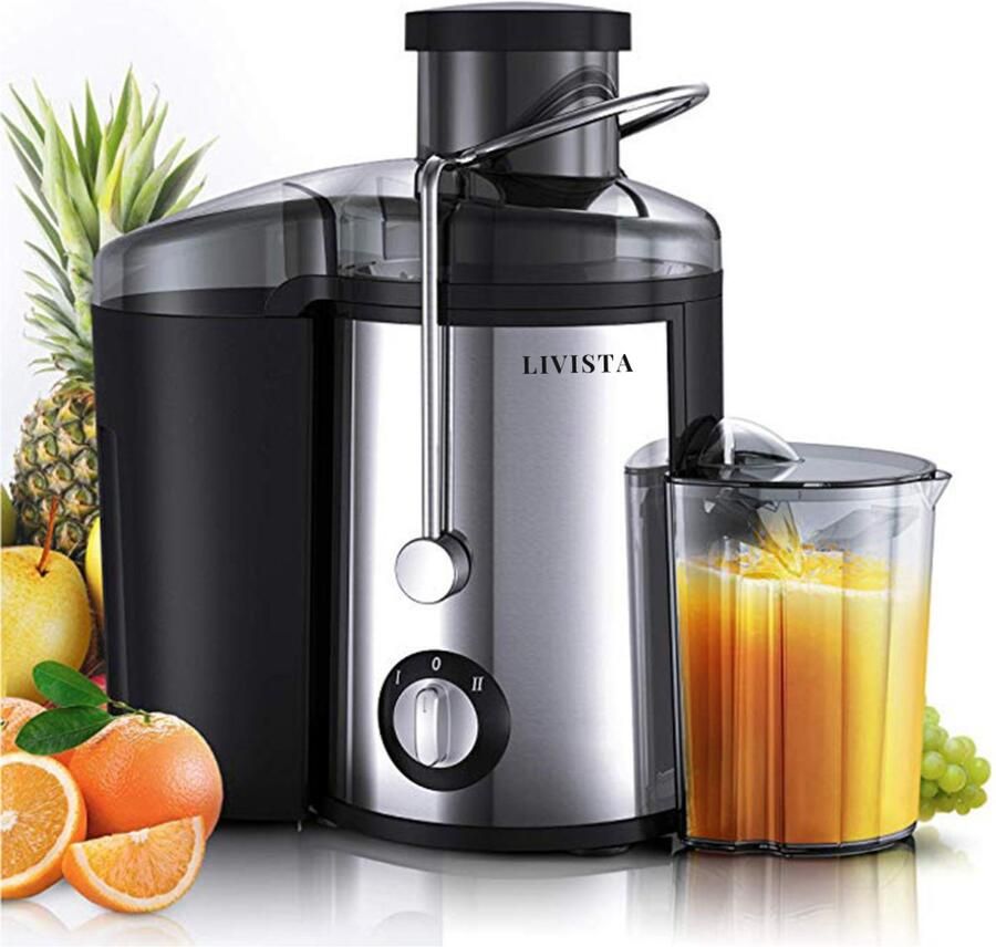 Livista High-Speed Juicer – 2 Snelheidsstanden – Grote Invoeropening – Ultrafijn Filter – 1 8L Pulpcollector – Vers Fruit- en Groentesap