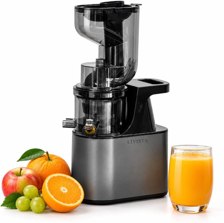 Livista Sapcentrifuge – High-Speed Juicer – Met 97% Sapopbrengst – 7 cm Vulopening – Krachtige Sapcentrifuge – Automatische Pulp Scheiding – Voor Fruit en Groenten