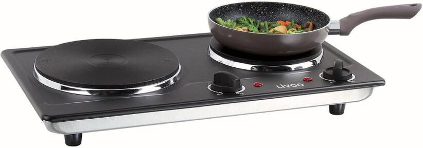 Livoo 2 pits elektrisch fornuis 2500w zwart doc168n - Foto 2