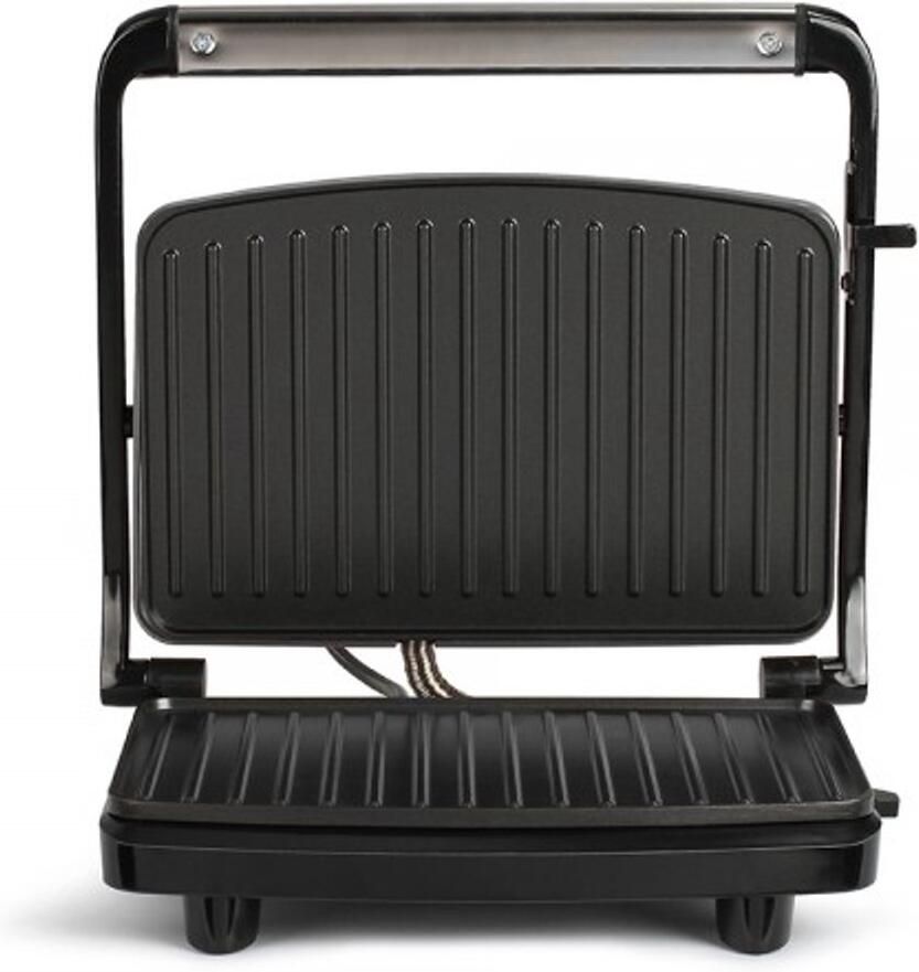 Livoo feel good moments Compacte Grill & Panini Maker – 750W – Automatische Temperatuurregeling – Antiaanbak – Verstelbaar Scharnier – Grijs
