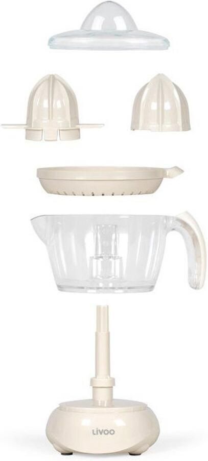 Livoo feel good moments Livoo Elektrische Citruspers – 25W – 700 ml – 2 kegels – Automatische start – Crème