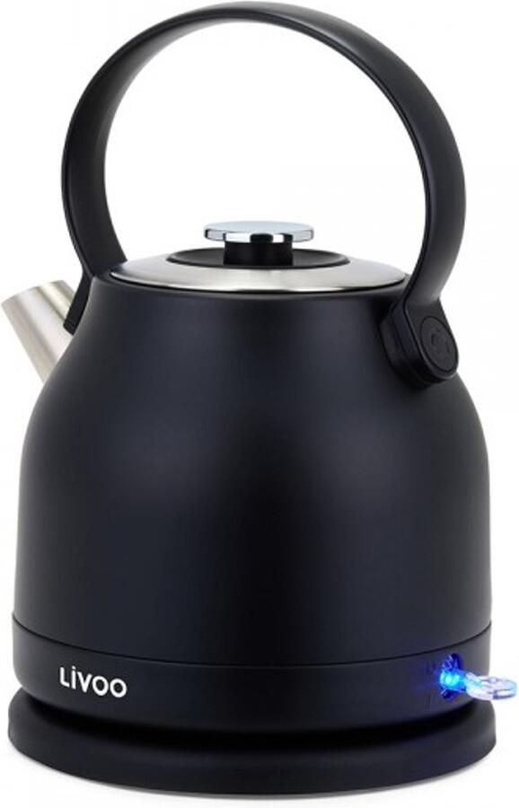 Livoo feel good moments Livoo Retro Waterkoker – 1 5L – 2200W – RVS – Zwart