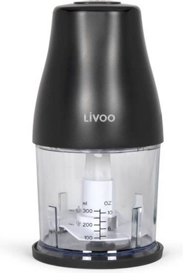 Livoo Hakmachine 300 ml 400 W 1 snelheid en turbofunctie 2 roestvrijstalen messen Zwart