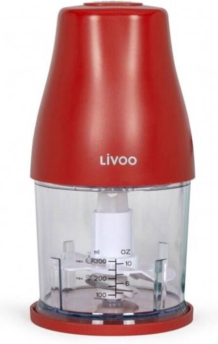 Livoo Hakmolen DOP244R 400 W 1 snelheid en turbo Maatbeker 300 ml 2 roestvrijstalen messen
