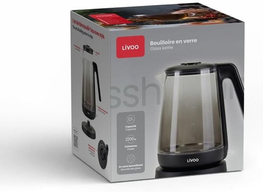 Livoo – DOD216N – Snoerloze waterkoker – 1 7L – 2200W - Foto 2