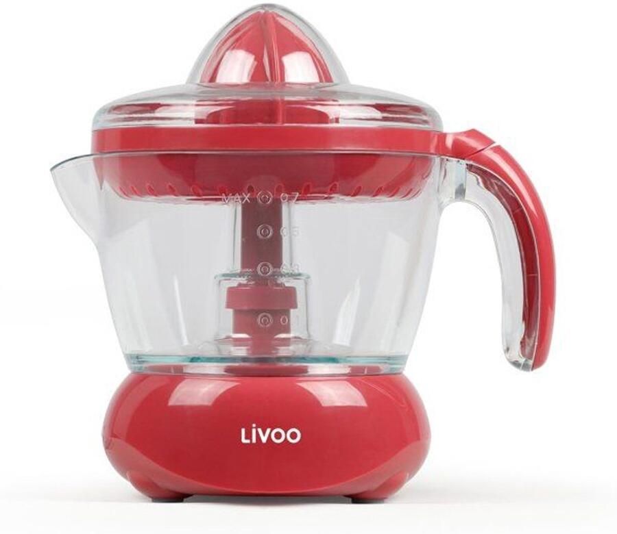 Livoo Elektrische sapcentrifuge DOD131RC 25 W 1 grote kegel en 1 kleine kegel 700 ml rood