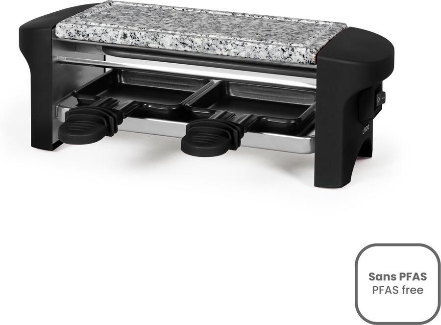 Livoo Racletteapparaat voor 2 personen DOC156N 350W 2 personen Uitneembare granieten plaat Aan uitknop