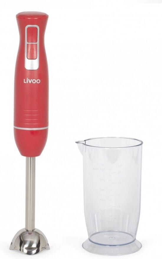 Livoo Staafmixer DOP245R 400W 2 snelheden 700 ml maatbeker 2 roestvrijstalen messen