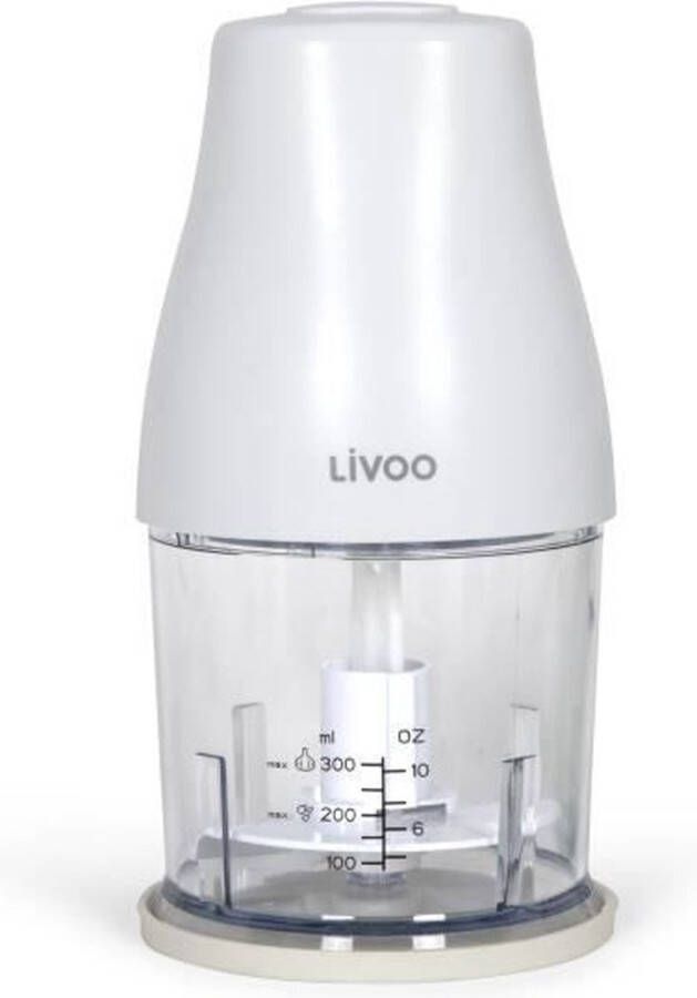 Livoo Vleesmolen 300 ml 400 W 1 snelheid en turbofunctie 2 roestvrijstalen messen Wit