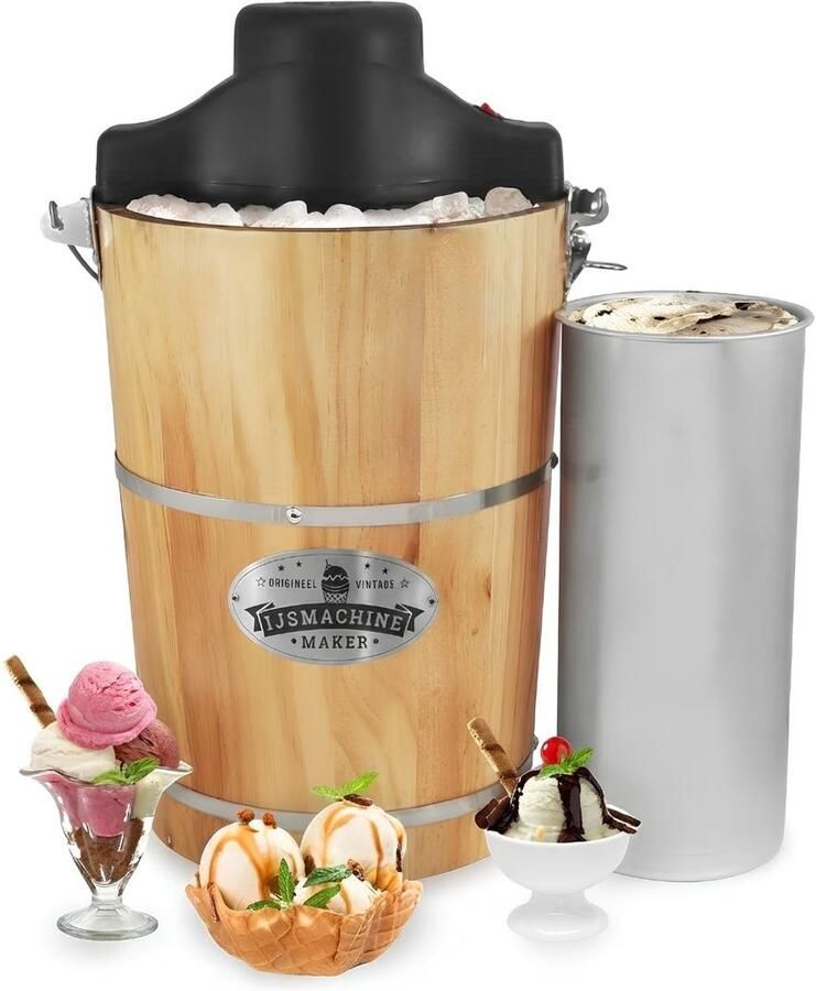 LNMsolutions Ijsmachine Ijsmaker Machine Ijsmaker Bruin 63cm x 25cm x 38cm