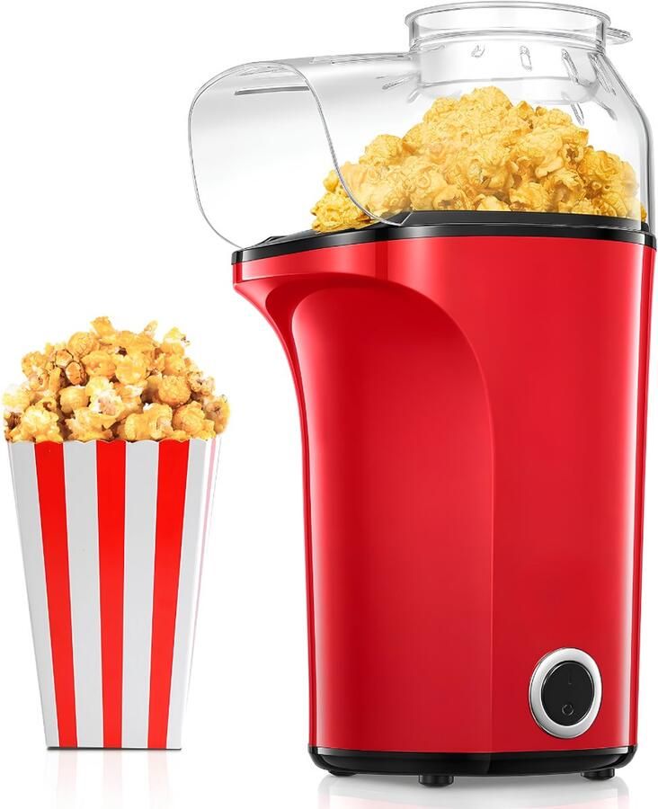 LNMsolutions Popcorn Machine Popcornmaker Popcorn Maker Rood 23cm x 21cm x 13cm