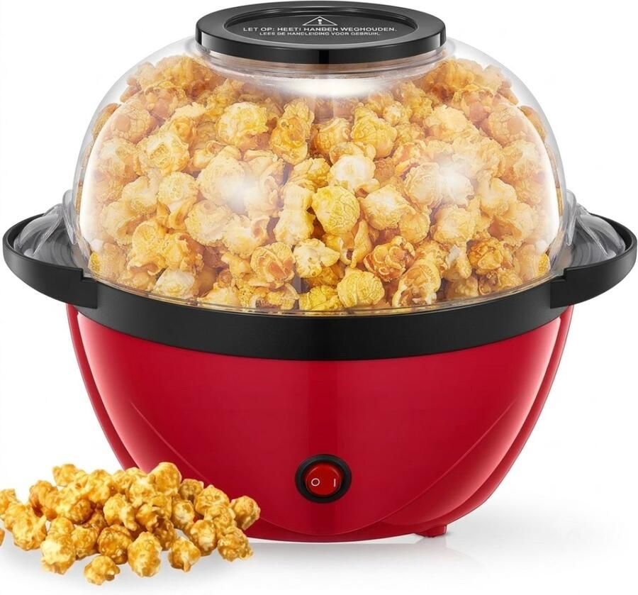 LNMsolutions Popcorn Machine Popcornmaker Popcorn Maker Rood 27cm x 25cm x 15cm