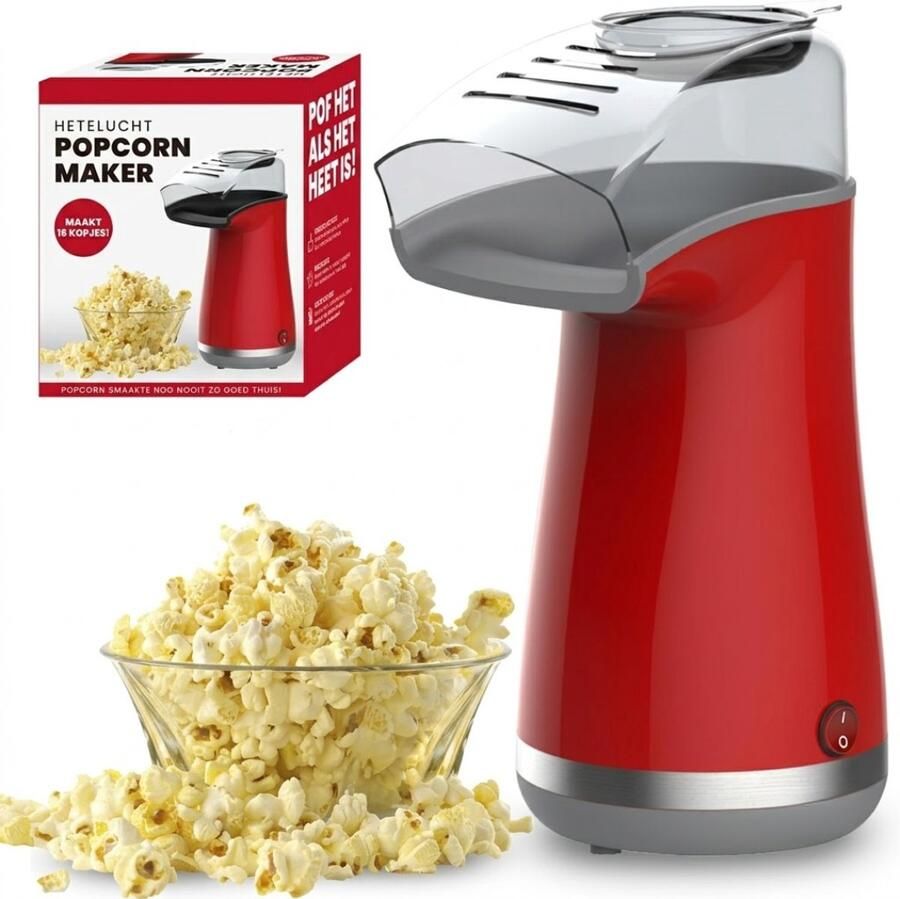 LNMsolutions Popcorn Machine Popcornmaker Popcorn Maker Rood 29cm x 24cm x 16cm