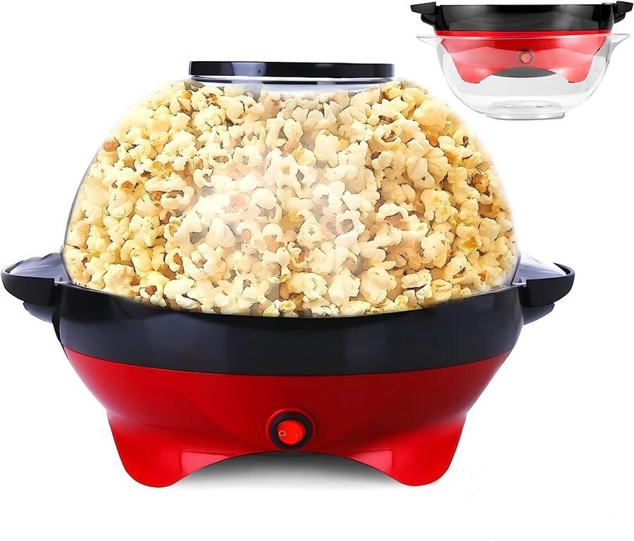LNMsolutions Popcorn Machine Popcornmaker Popcorn Maker Rood 36cm x 30cm 25cm