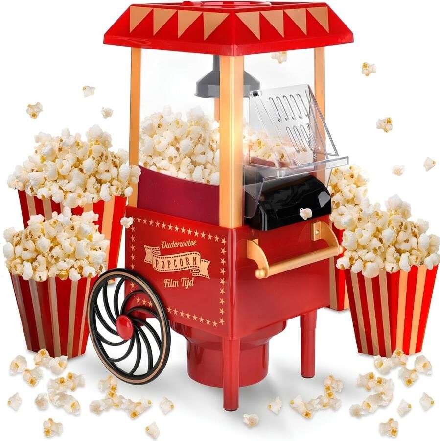 LNMsolutions Popcorn Machine Popcornmaker Popcorn Maker Rood 42cm x 26cm x 21cm