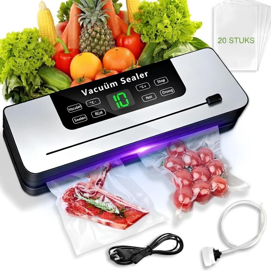 LNMsolutions Vacumeermachine Vacuummachines Vacuüm Sealer Zwart 25cm x 8cm x 5cm