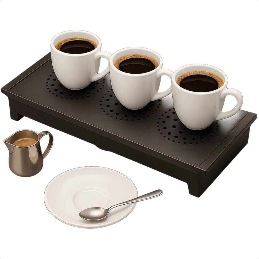 Lomera Warmhoudplaat Rechaud 3 Branders Waxinelichtjes Voedselverwarmer Bordverwarmer Non-Stick Coating Aluminium Rooster Roestvrijstaal Basis Zwart Gelijkmatige Verwarming Afneembaar Rooster Handvaten Kaarsjesdover