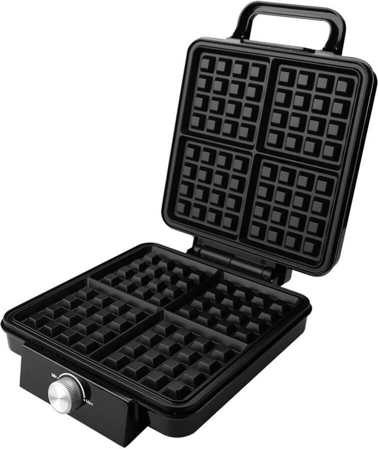Rumi Wafelijzer 4 Belgische wafels Regelbare thermostaat Wafelijzer Deluxe Wafelijzer -1500 Watt 26 x 34 cm Regelbare thermostaat voor perfecte krokantheid Roestvrij staal en hittebestendig kunststof