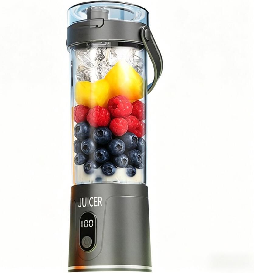 Longziming Draagbare Blender USB Oplaadbare Smoothie Maker Draadloze Blender Beker BPA-vrij 600ml Compact En Lichtgewicht Ontwerp Ideaal Voor Onderweg 1 Stuks