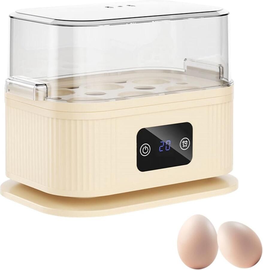 Longziming -Elektrische Eierkocher Eierstomer Keukenapparaat Digitale LED-Display Met Timer Polypropyleen Compact Ontwerp Met Zichtvenster Veilig En Snel Ontbijt Bereiden 1 Stuk