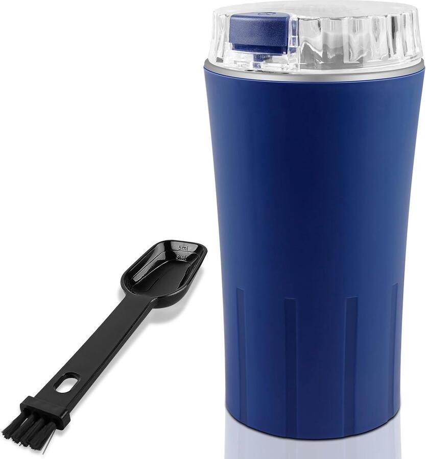 Longziming -Elektrische Koffiemolen 300W – RVS Schlagmesser – Koffiebonen Kruiden Noten en Granen Molen – Snelle en Fijne Maalgraad – Compacte Elektrische Gewürzmühle voor Thuisgebruik