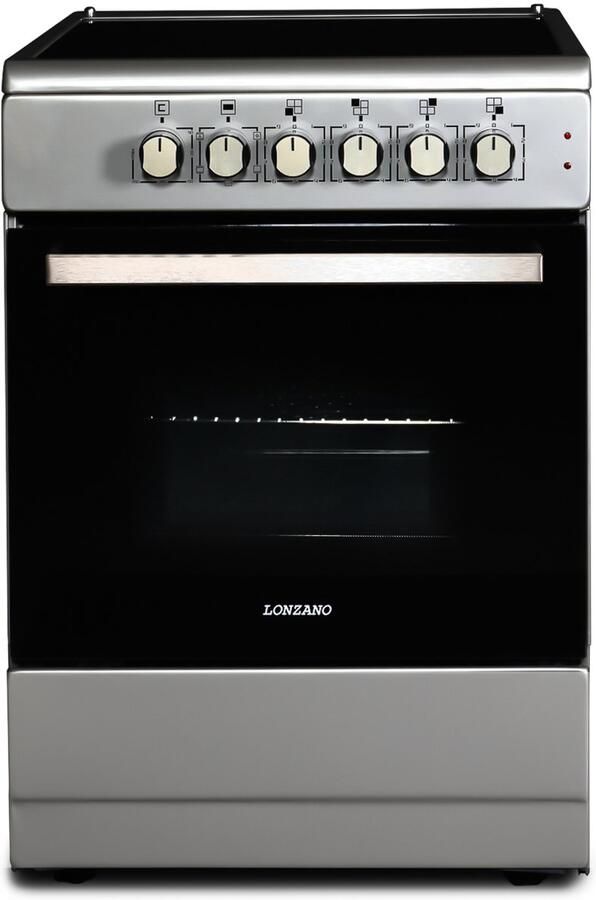 Lonzano KF600RVS Vrijstaand Keramisch Fornuis RVS 60CM breed Elektrische Oven 61L Energielabel A Hetelucht 2-Fase - Foto 2