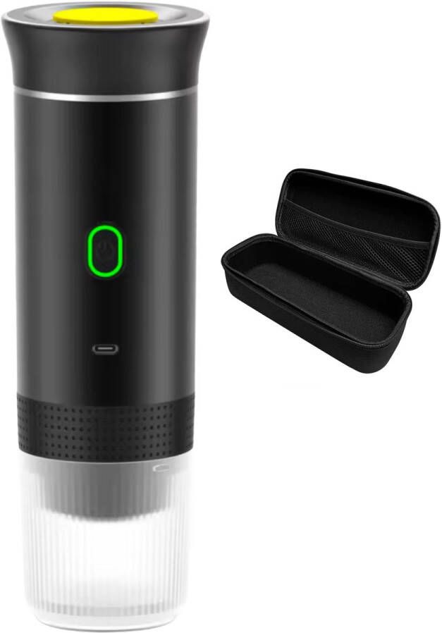 Lordani Draagbaar Koffiezetapparaat voor Onderweg Inclusief Tas 60ml 12 Volt Espresso Nespresso Dolce Gusto Capsule Koffie Gemalen Koffie Cups Oplaadbaar Draagbare Koffiemachine Zwart - Foto 3