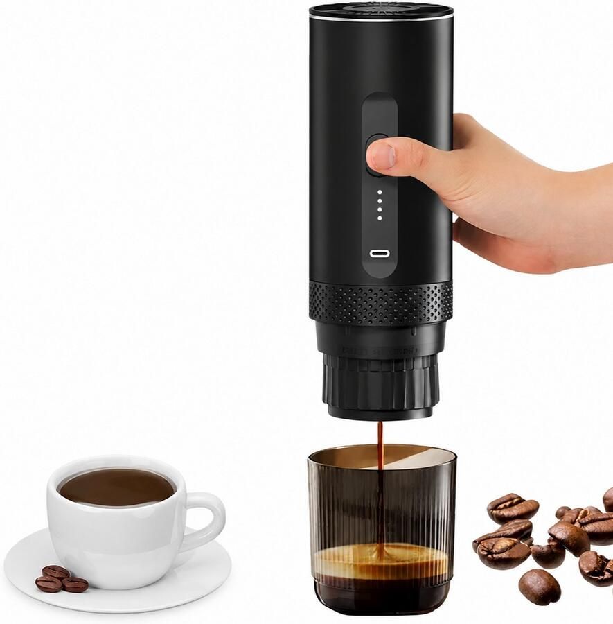 Loushops Koffiezetapparaat Koffiemachines Draagbare koffiemachine Elektrische koffiemachine 2-in1 Draadloos