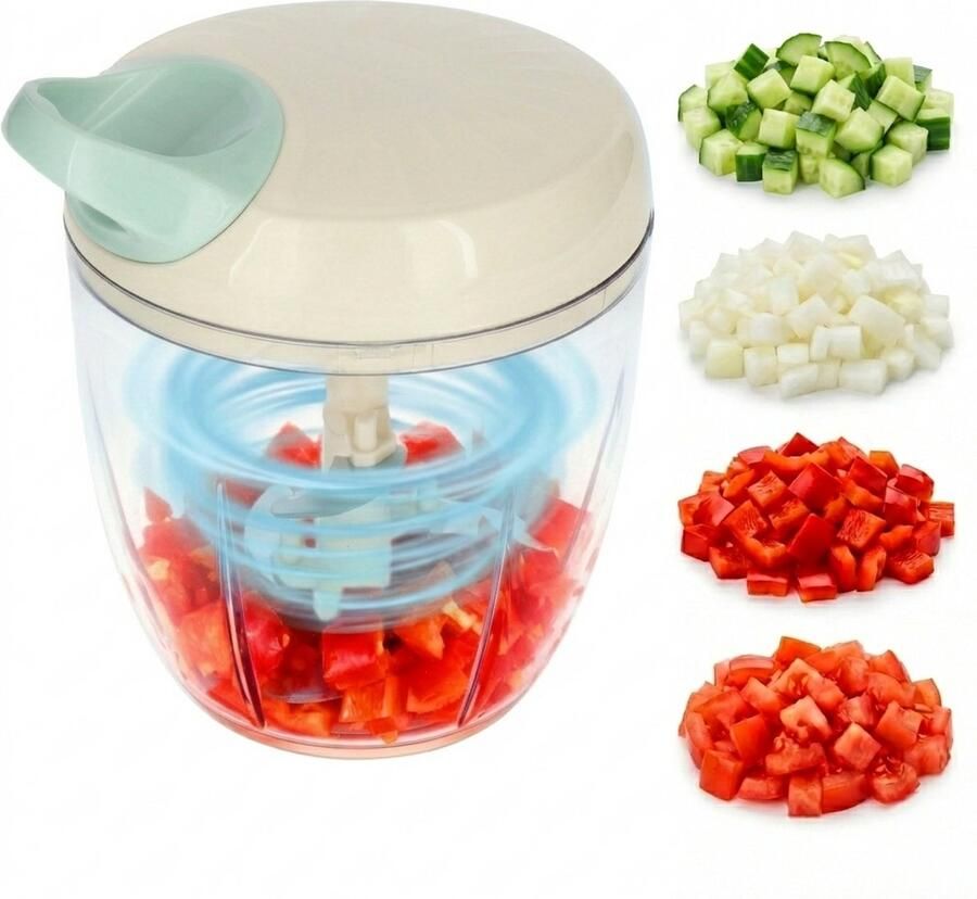 Löwenthal Handmatige Hakmolen XL 900ml BPA-Vrij 5 Scherpe RVS Messen Mandoline Keukensnijder Groentesnijder Keuken Accessoires Foodprocessor Chopper Crème