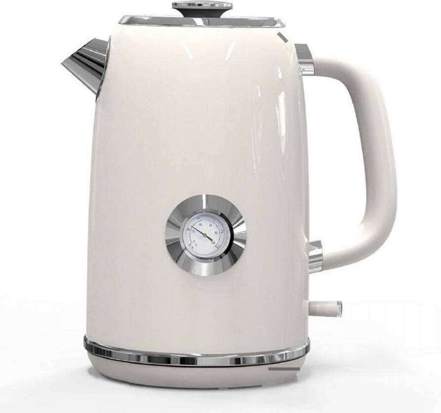LP Retro Elektrische Waterkoker – 1.7L – Met Thermometer – 2200W – Wit – BPA-vrij - Foto 2
