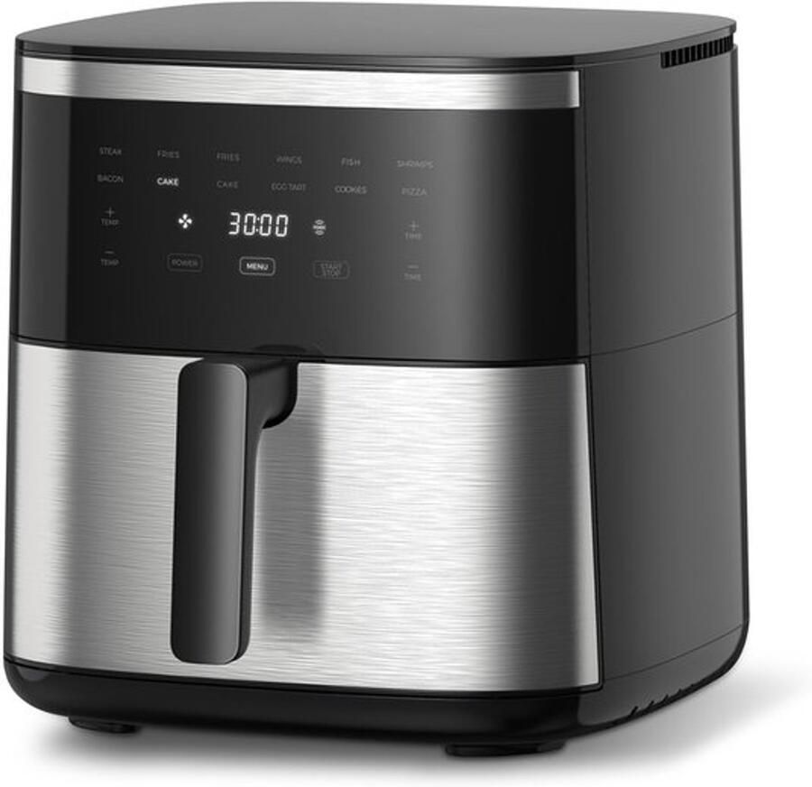 Luchtfriteuse 7 liter airfryer zonder olie met touchscreen XXL-friteuse 1800 W shake-modus one-touch-display tijd en temperatuur instelbaar 80-200 °C