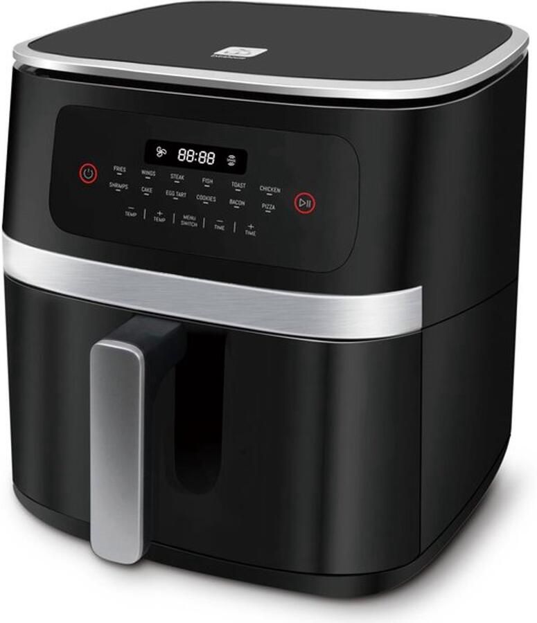Luchtfriteuse 7 liter airfryer zonder olie XXL met touchscreen friteuse met digitaal display 1800 W shake-modus timer receptenboek maximale temperatuur 200 °C