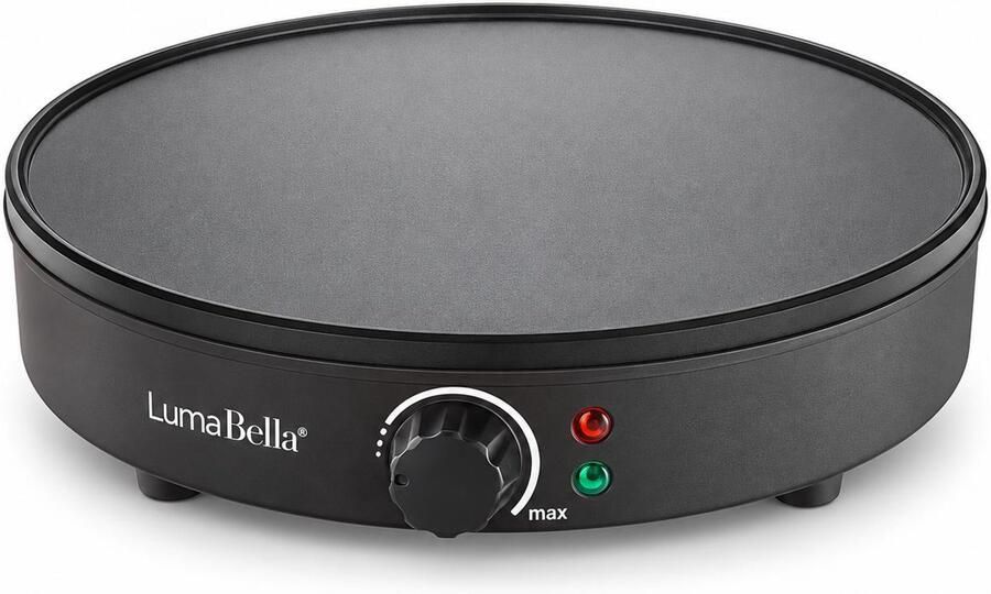 LumaBella Pannenkoekenmaker & Crêpemaker 30 cm – 1000W – Voor Pannenkoeken Crêpes Gözleme Yufka Lavaş & Wraps – Instelbare Temperatuur – Anti-aanbak