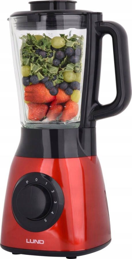 Lund Krachtige Blender rood 600W 5 snelheden 1 5L