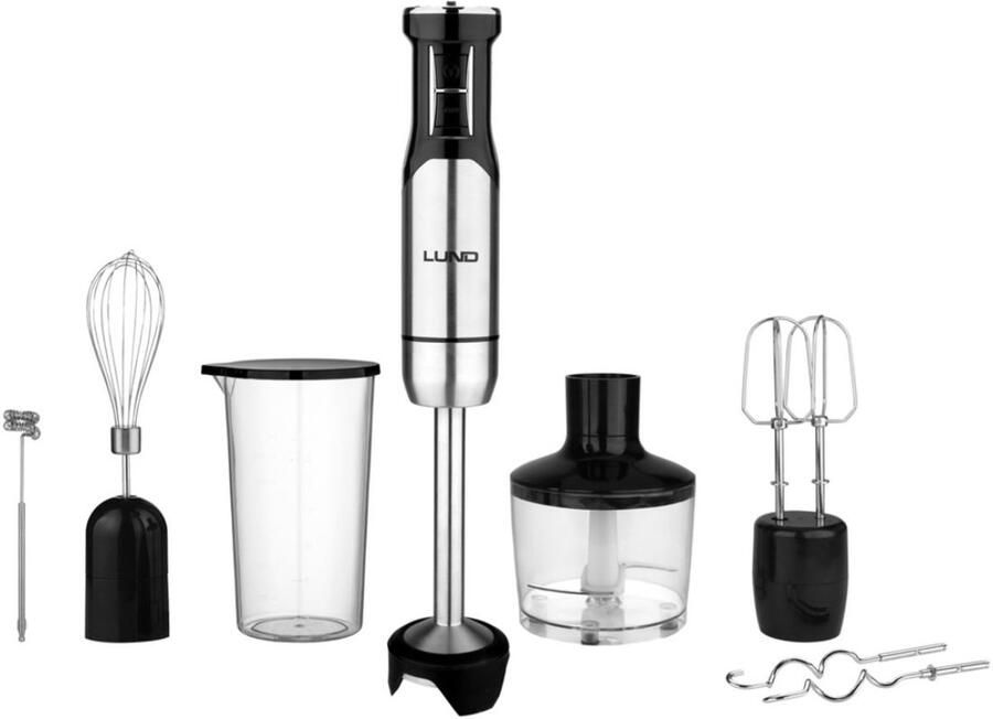 Lund 6w1 Handblender 1000W RVS 12 Snelheden