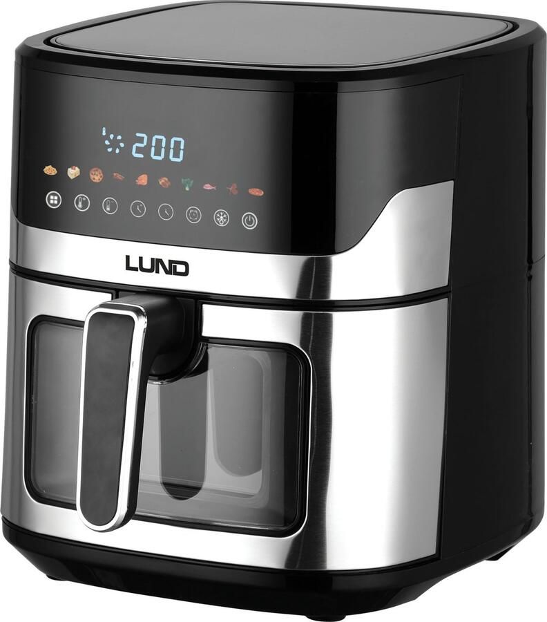 Lund Multifunctionele Heteluchtfriteuse Airfryer – 1600W – 5 Liter – Digitaal LCD Display – Anti-Aanbak – Vaatwasserbestendig