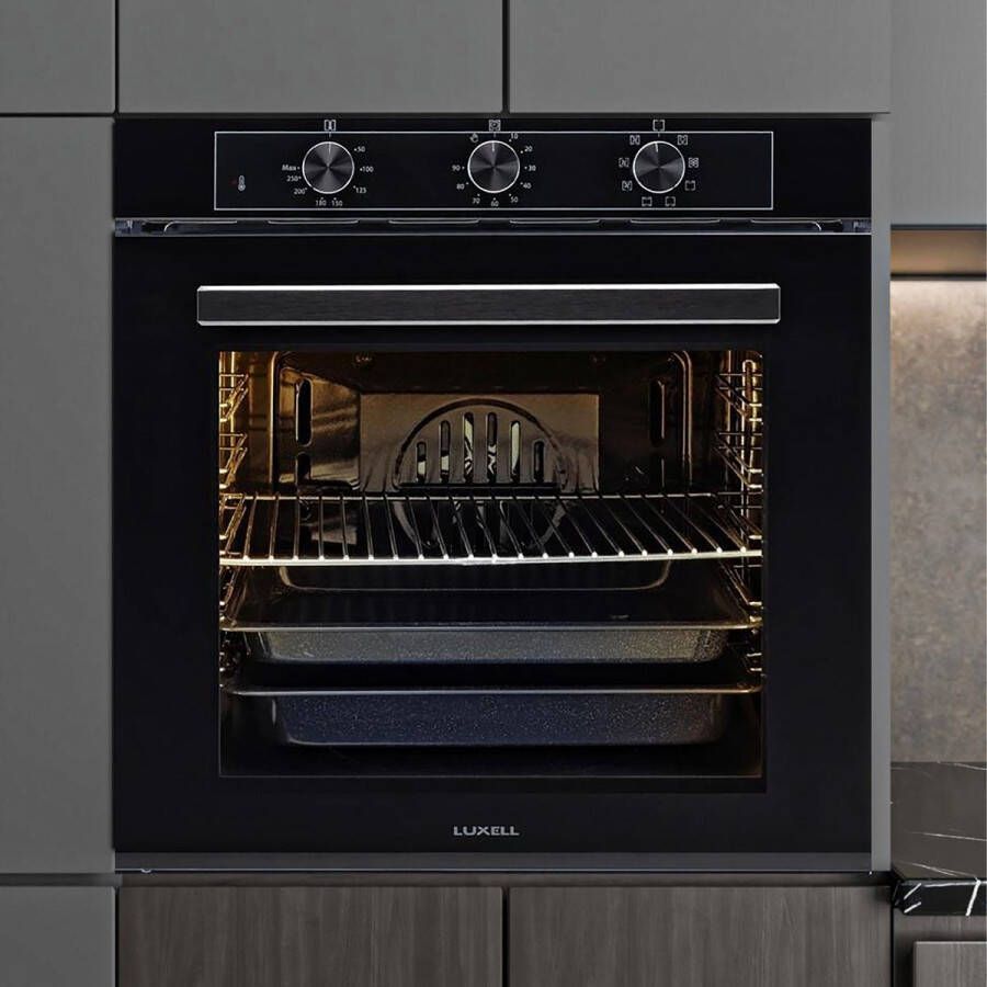 Luxell A68-SF3(MT) Inbouw Oven – Zwart – Heteluchtoven 79 Lt