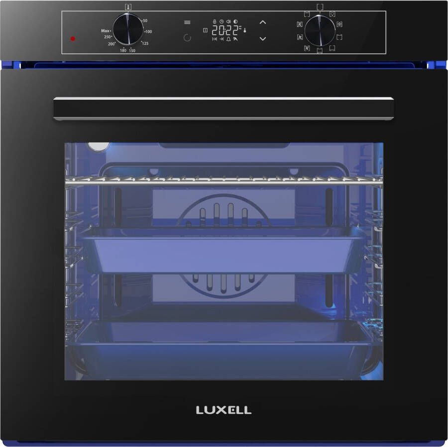 Luxell A68-SGF3 Inbouw Oven – Digitale Zwart – Heteluchtoven – 88 Lt
