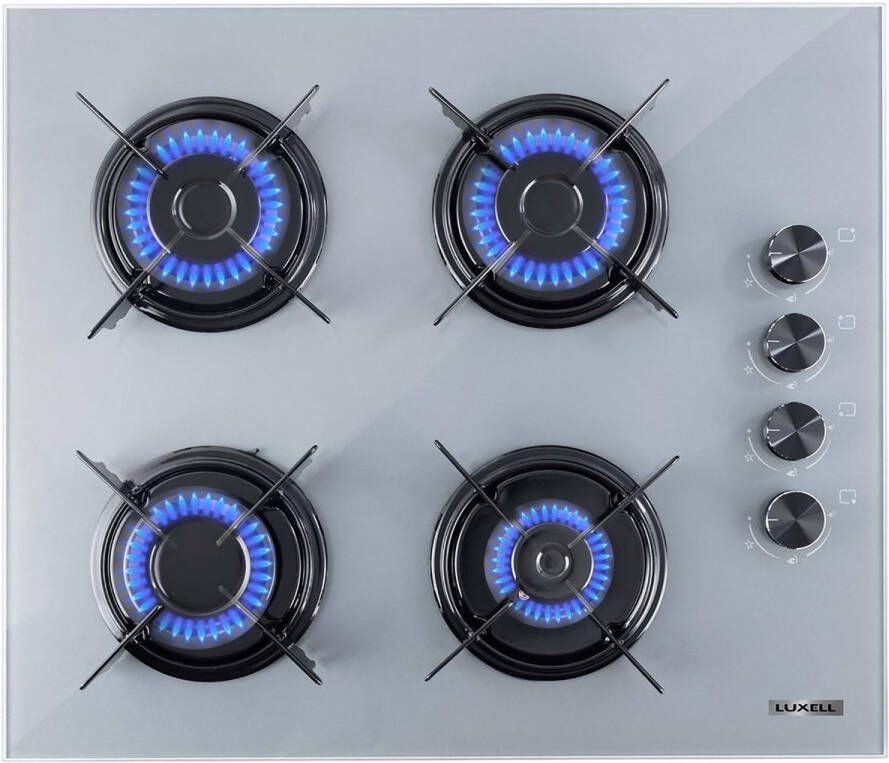 Luxell OC-88 4-Pits Gas Grijs Inbouw Kookplaat – 52x60cm Aardgas