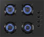 Luxell OC-88 Inbouw Gaskookplaat – Zwart – 4 Pits – Aardgas LPG – 60cm - Thumbnail 1