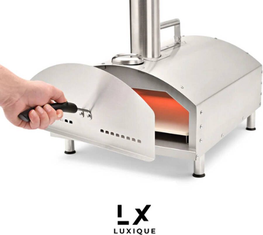 Luxique Wood Pellet Pizza oven voor buiten Pizza Gourmet Barbecue Pizza BBQ Steenoven Tot 350+°C