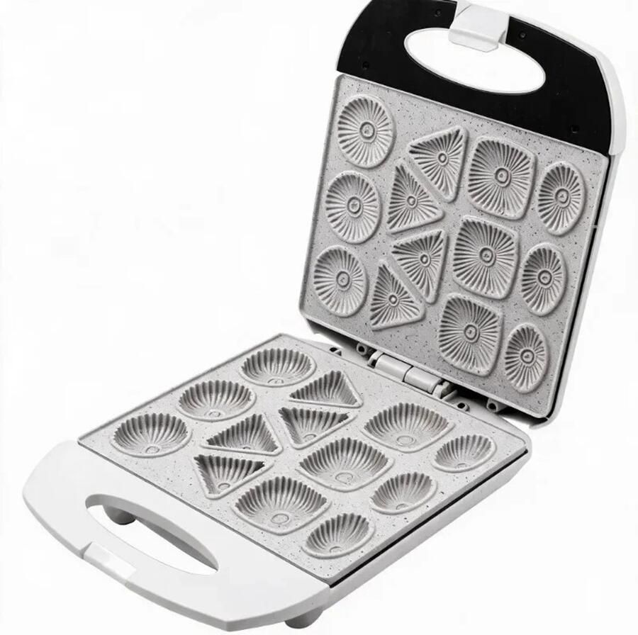 M Goods M-Goods Elektrische Koekjesmaker 1400W 10 Koekjesvormen Antiaanbak Wafelmaker Snel & Compact