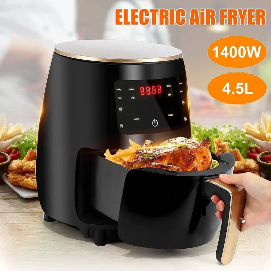 MaatShopXL Cheffinger Cf-Afry4.5: 1400W Digitale Led Air Fryer 4 5 Liter Zwart