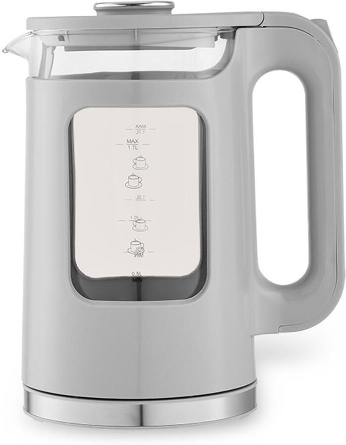 Maestro Glazen waterkoker 1 7 l Vermogen 2200 W Led-verlichting Draaibare voet Kleur grijs MR-065-GREY
