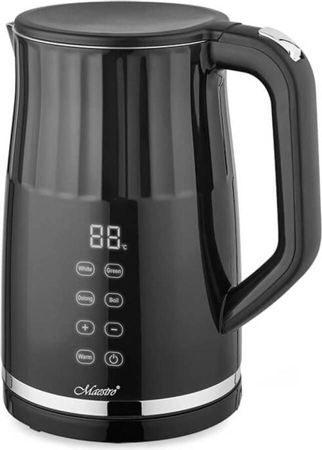 Maestro MR-039 Waterkoker 1.7L met aanraakscherm Snoerloos 2200W Zwart