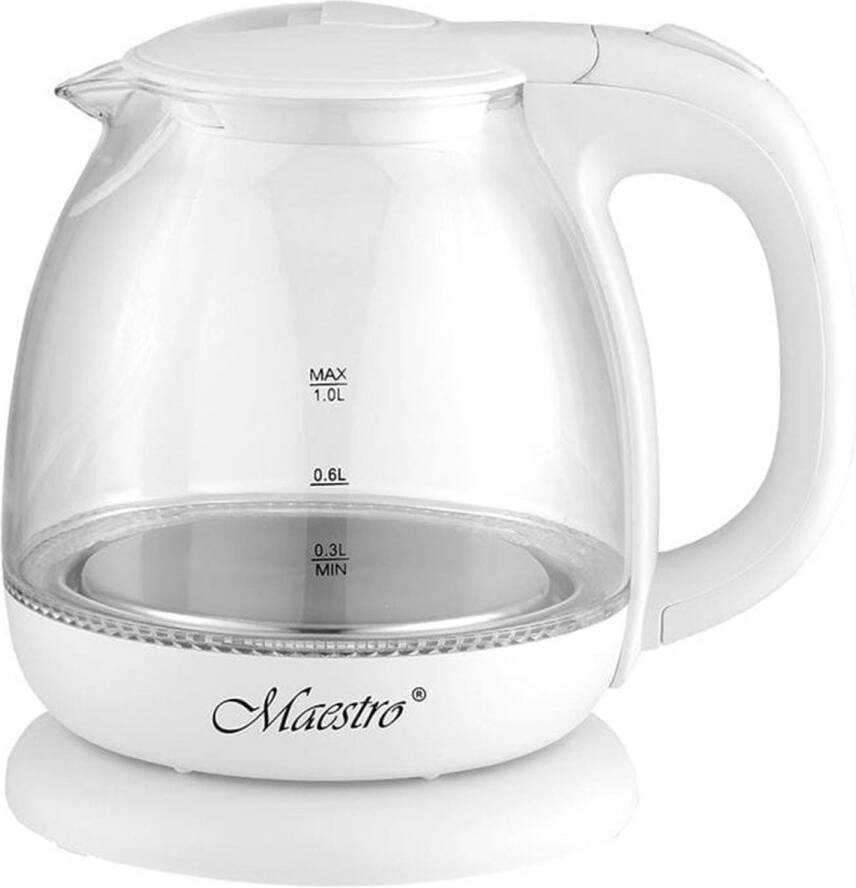 Maestro MR055 Waterkoker 1L Met verlichting 1100W wit