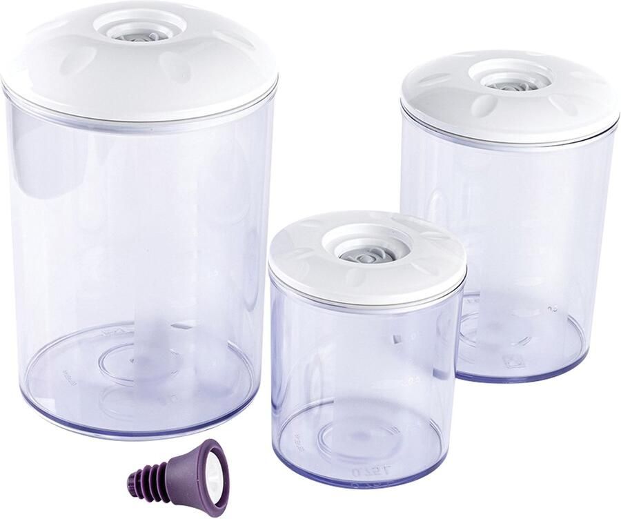 Magic Vac Espressions Bewaarbussen Set 0 75L + 1 5L + 3L + Flesstop