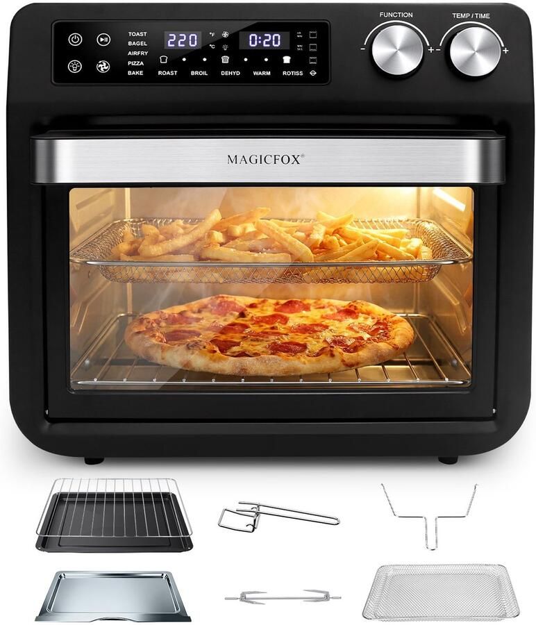 MAGICFOX 25L Elektrische Heteluchtfriteuse-10 In 1 Heteluchtfriteuse-toasten bakken-grillen-dehydrateren- rotisserie etc